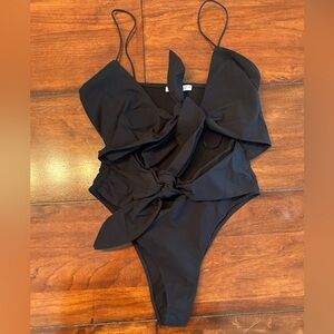 Zara black tie bodysuit
